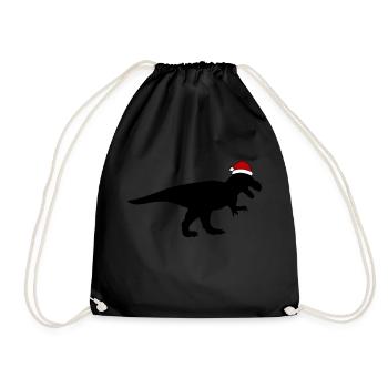 T-Rex Weihnachtsmann - Turnbeutel - Schwarz - Vorne