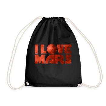 I love mars - Drawstring Bag - black - Front