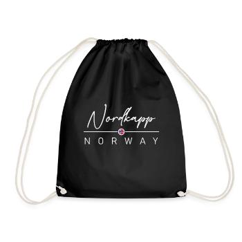 Norwegen - Nordkapp - Norge - Norway - Turnbeutel - Schwarz - Vorne