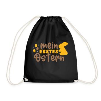 mein erstes Ostern gelb - Turnbeutel - Schwarz - Vorne