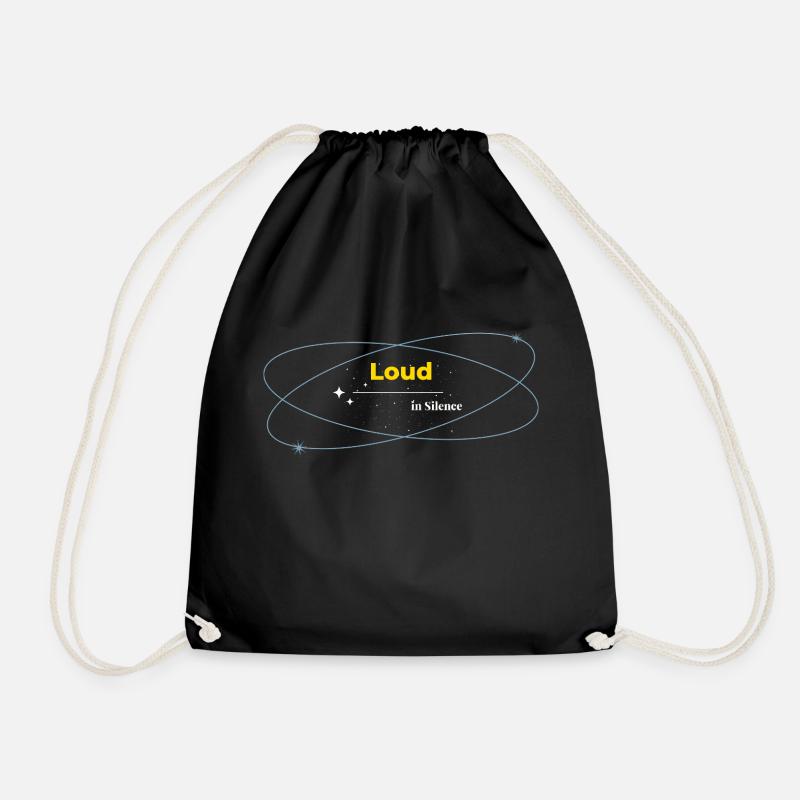 Loud in Silence dunkles Shirt - Turnbeutel - Schwarz