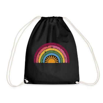 Rainbow Sun: Colorful Morning - Drawstring Bag - black - Front