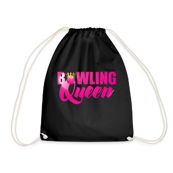 Bowling / Bowler: Bowling Queen - Turnbeutel - Schwarz - Vorne