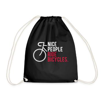 nice people ride bicycles - Drawstring Bag - black - Front