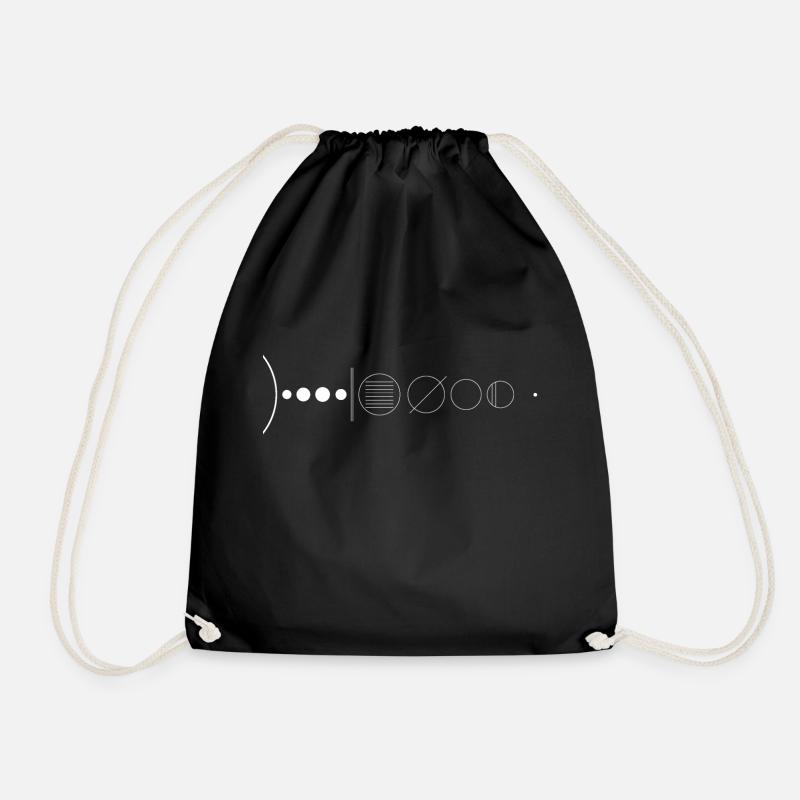 Minimalist solar system - Drawstring Bag - black