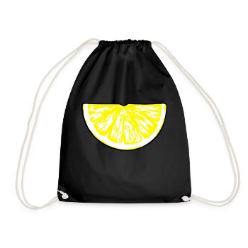 lemon_slice - Drawstring Bag - black - Front