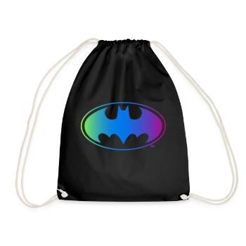 Batman Neon Logo Colors - Drawstring Bag - black - Front
