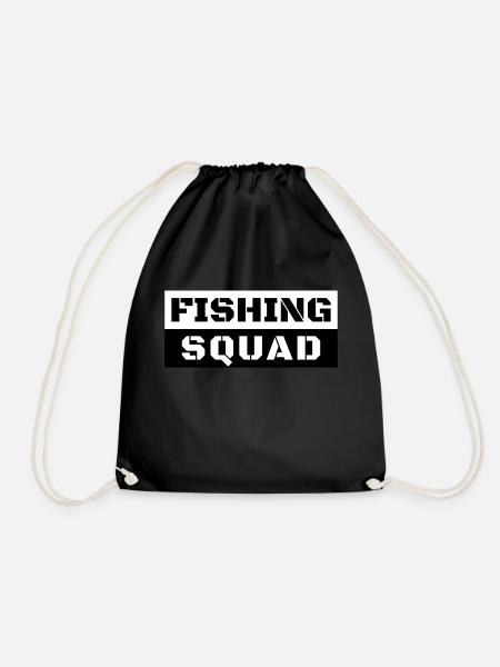 letzterWurf Fishing Squad - Angeln - Angelgeschenk - Turnbeutel - Schwarz