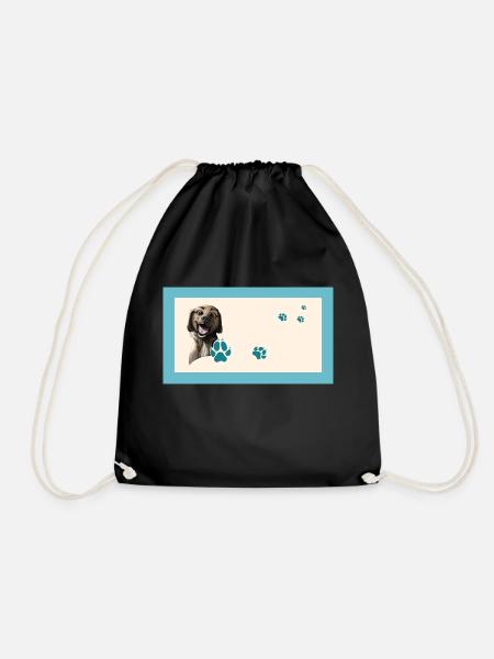 Ludo the dog - Drawstring Bag - black