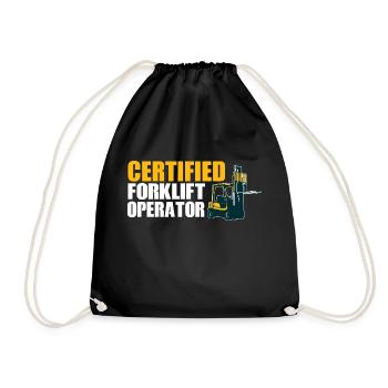 Opérateur de chariot élévateur à fourche certifié - Sac de sport léger - noir - Devant
