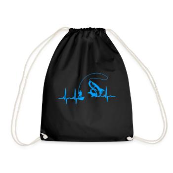 ekg pêcher pêche pêche en haute mer poissons - Sac de sport léger - noir - Devant