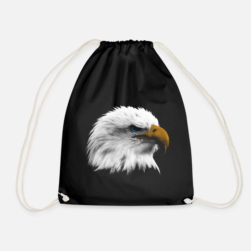 Bald eagle - Drawstring Bag - black