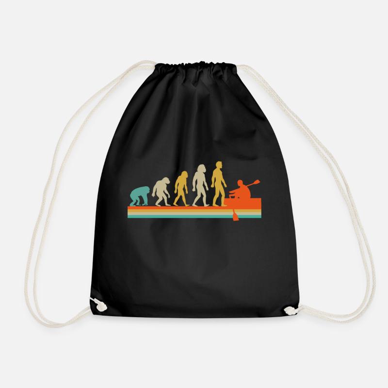 Rowing rowing rowing retro gift - Drawstring Bag - black