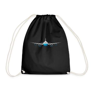 Flugzeug Airline. - Turnbeutel - Schwarz - Vorne