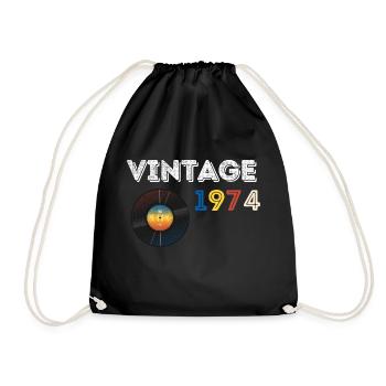 Record vintage 48 ans 1974 anniversaire - Sac de sport léger - noir - Devant