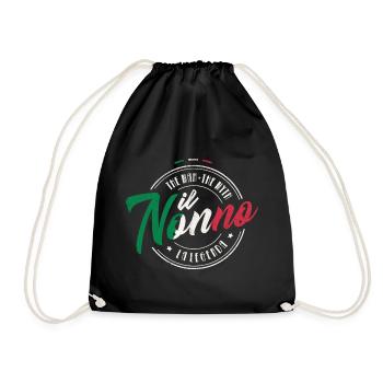 IL NONNO MAN MYTH LEGEND GRANDPA ITALY GIFT - Drawstring Bag - black - Front