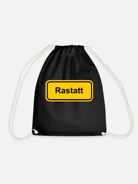 Ortsschild Rastatt Ort Schild Ortstafel Schriftzug - Turnbeutel - Schwarz