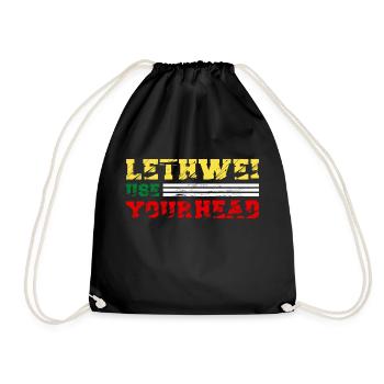 Kämpfe clever nutze den Kopf LETHWEI 9 Gliedmaßen - Turnbeutel - Schwarz - Vorne