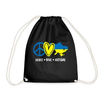 Peace Love Ukraine - Turnbeutel - Schwarz - Vorne