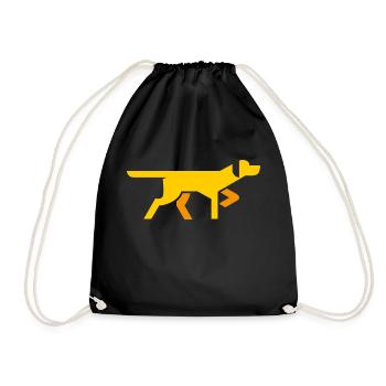 dog - Drawstring Bag - black - Front