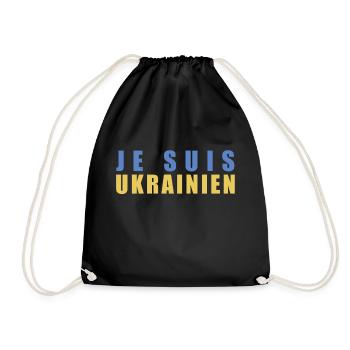 Je suis Ukrainien - Turnbeutel - Schwarz - Vorne