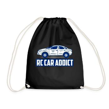RC Car Addict Remote Control Model Car - Drawstring Bag - black - Front