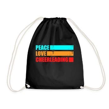 Peace Love Cheerleading Cheerdancer Gymnastics Dan - Turnbeutel - Schwarz - Vorne