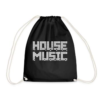 House Music Pixel Retro - Turnbeutel - Schwarz - Vorne