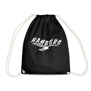 Hambourg à propos de Seagull - blanc - Sac de sport léger - noir - Devant