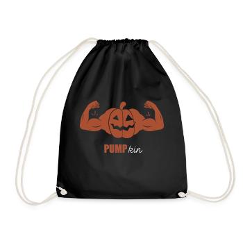 Kürbis - Kürbispumpe Halloween Bodybuilding - Turnbeutel - Schwarz - Vorne