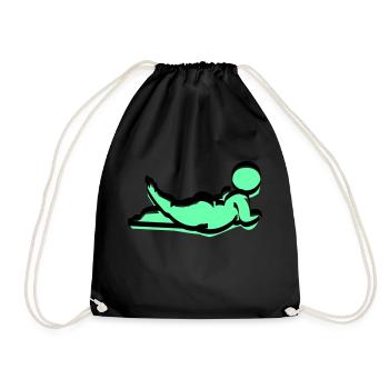 femme potelée en vert - Sac de sport léger - noir - Devant
