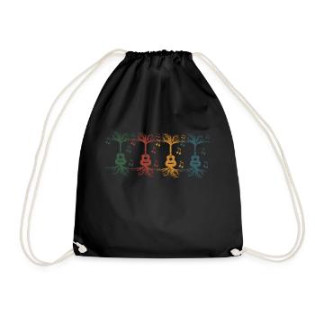Vintage Funny Guitar Retro shirt Gift Idea - Drawstring Bag - black - Front