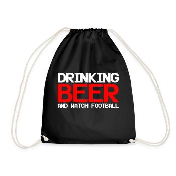 Drinking Beer And Watch Football 4 - Turnbeutel - Schwarz - Vorne
