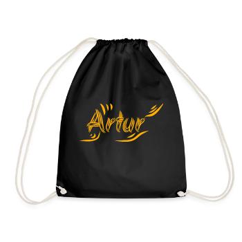 Geschenkidee Artur - Turnbeutel - Schwarz - Vorne