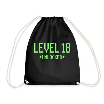 18e anniversaire Niveau 18 Jeux cadeaux - Sac de sport léger - noir - Devant