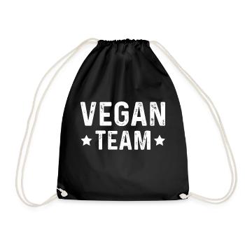 Vegan Team - Turnbeutel - Schwarz - Vorne