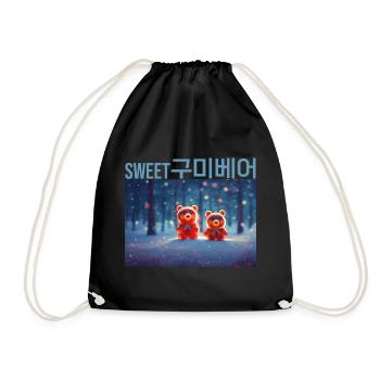 Mignons ours en gomme rouges mignons dans la neige - Sac de sport léger - noir - Devant
