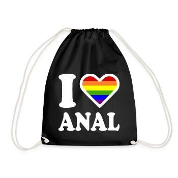 I love anal - Drawstring Bag - black - Front