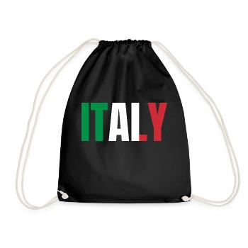 Flag of Italy - Drawstring Bag - black - Front