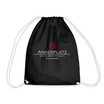 Ankerplatz Wangerooge - Turnbeutel - Schwarz - Vorne