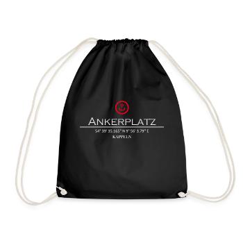 Ankerplatz Kappeln - Turnbeutel - Schwarz - Vorne