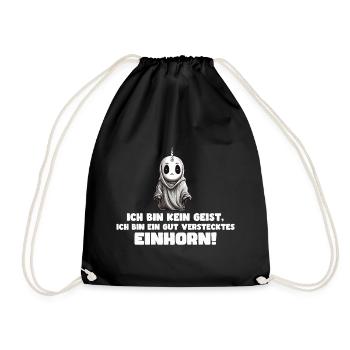 Lustiges Einhorn Halloween Design - Turnbeutel - Schwarz - Vorne