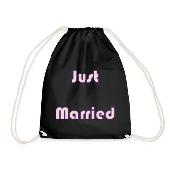 GERADE VERHEIRATET. Junggesellinnenabschied. HEILIGER VALENTINSTAG. PAAR. LIEBE - Turnbeutel - Schwarz - Vorne