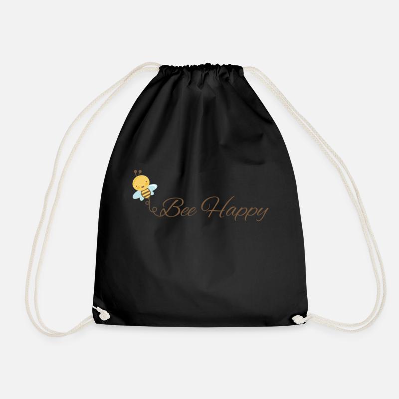 Be Happy like a bee 🐝 - Turnbeutel - Schwarz