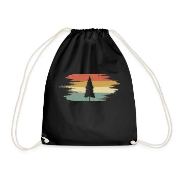 Woodland cadeau rétro Vintage arbre - Sac de sport léger - noir - Devant