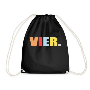 4. Geburtstag Geschenk B-day - Turnbeutel - Schwarz - Vorne
