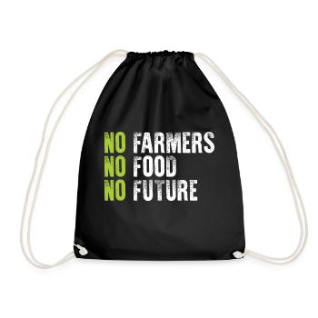 No Farmers No Food No Future - Turnbeutel - Schwarz - Vorne