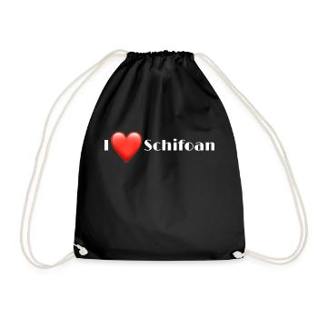 I love Schifoan - Turnbeutel - Schwarz - Vorne
