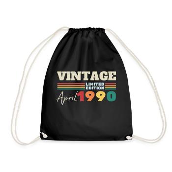 Vintage avril 1990 cadeau anniversaire - Sac de sport léger - noir - Devant