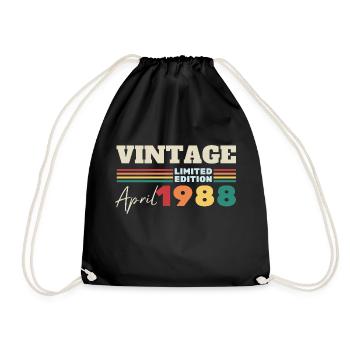 Vintage avril 1988 - cadeau anniversaire - Sac de sport léger - noir - Devant